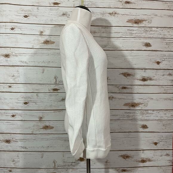 Rag & Bone/Jean Cotton Knit Crewneck Sweater - White - XS - Picture 12 of 13